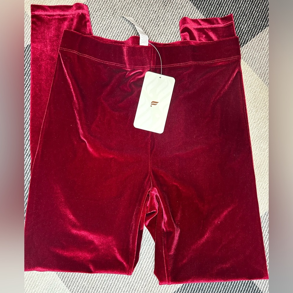 Fabletics red velour leggings large NWT